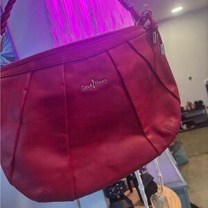 Red leather Cole Hann purse